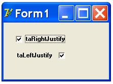 �������� Justify ���������� CheckBox